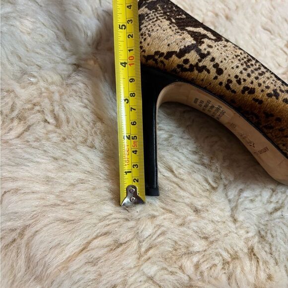 ANTONIO MELANI Brown and Cream Snakeskin Heels with Calf Fur - Picture 9 of 9